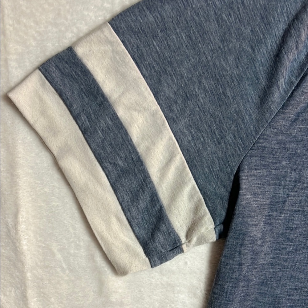 Blue and White Varsity Raglan T-Shirt - Picture 8 of 11